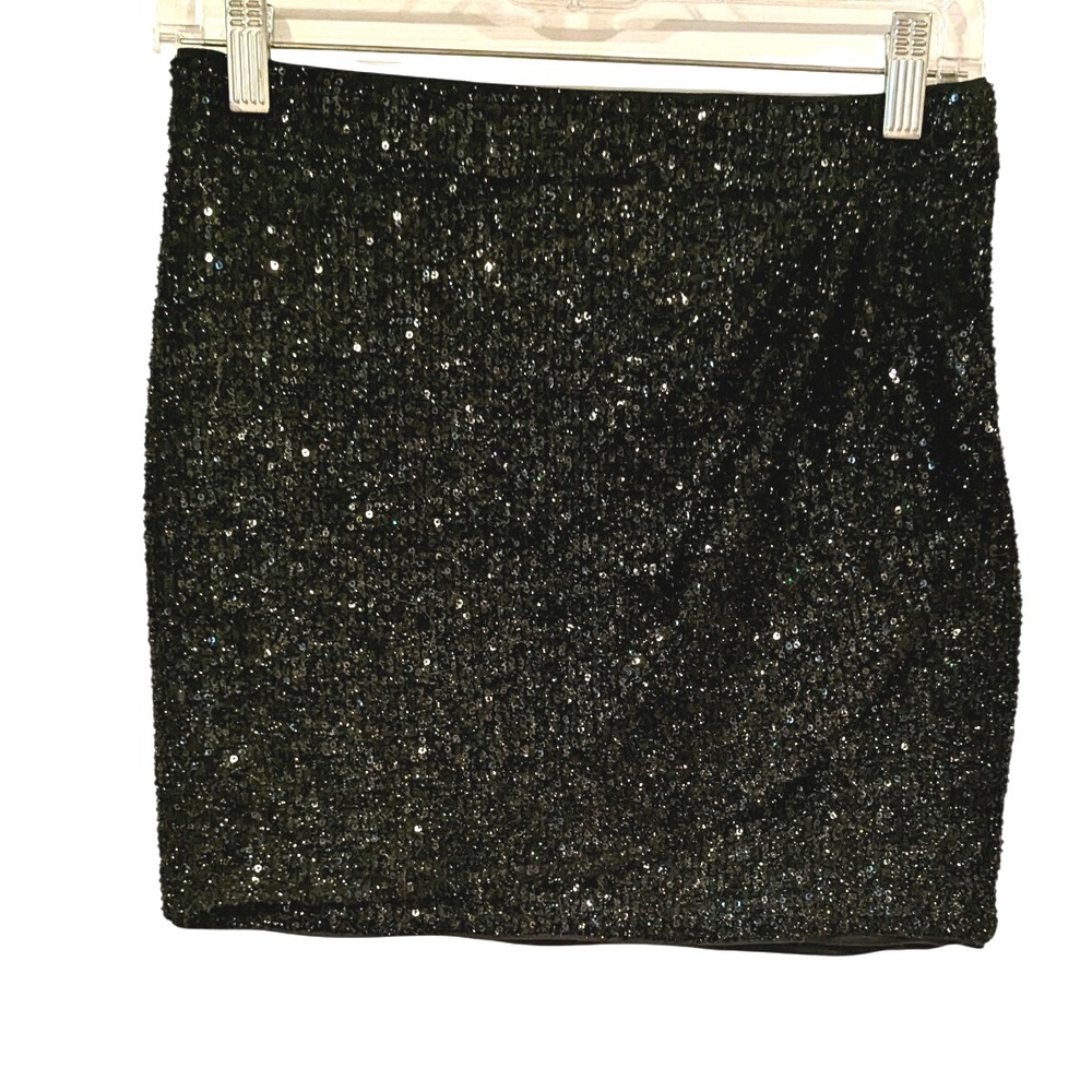 Express Black Sequin Mini Skirt XS Party Club Sparkle‎ Embellished
